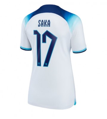 Maillot de foot Angleterre Bukayo Saka #17 Domicile Femmes Monde 2022 Manches Courte